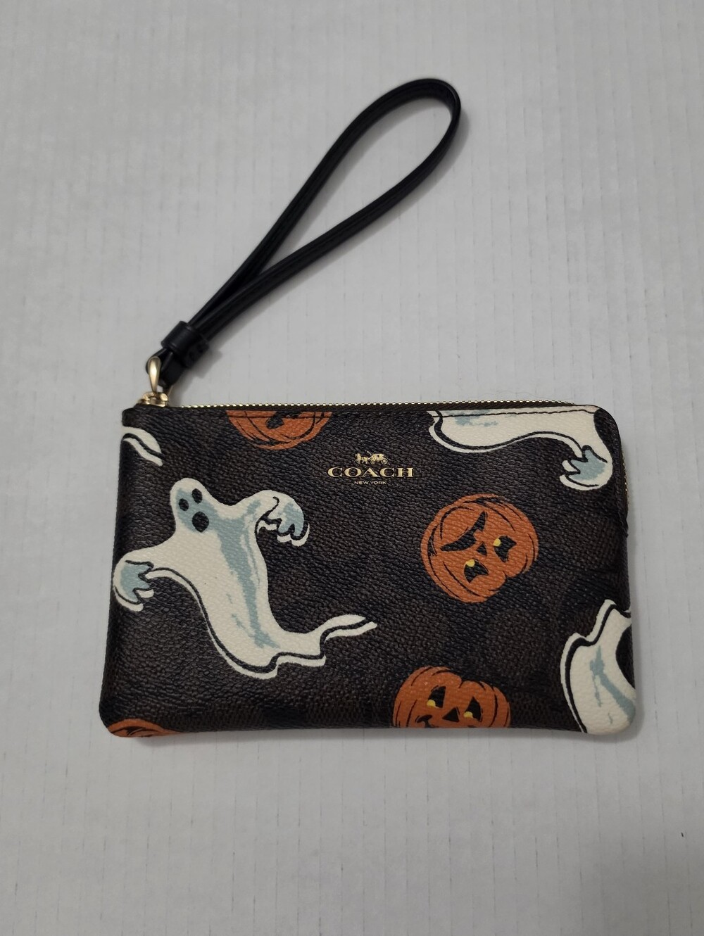 Coach Corner Zip Halloween Wristlet